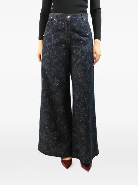 Etro Pre-Owned floral-print wide-leg jeans