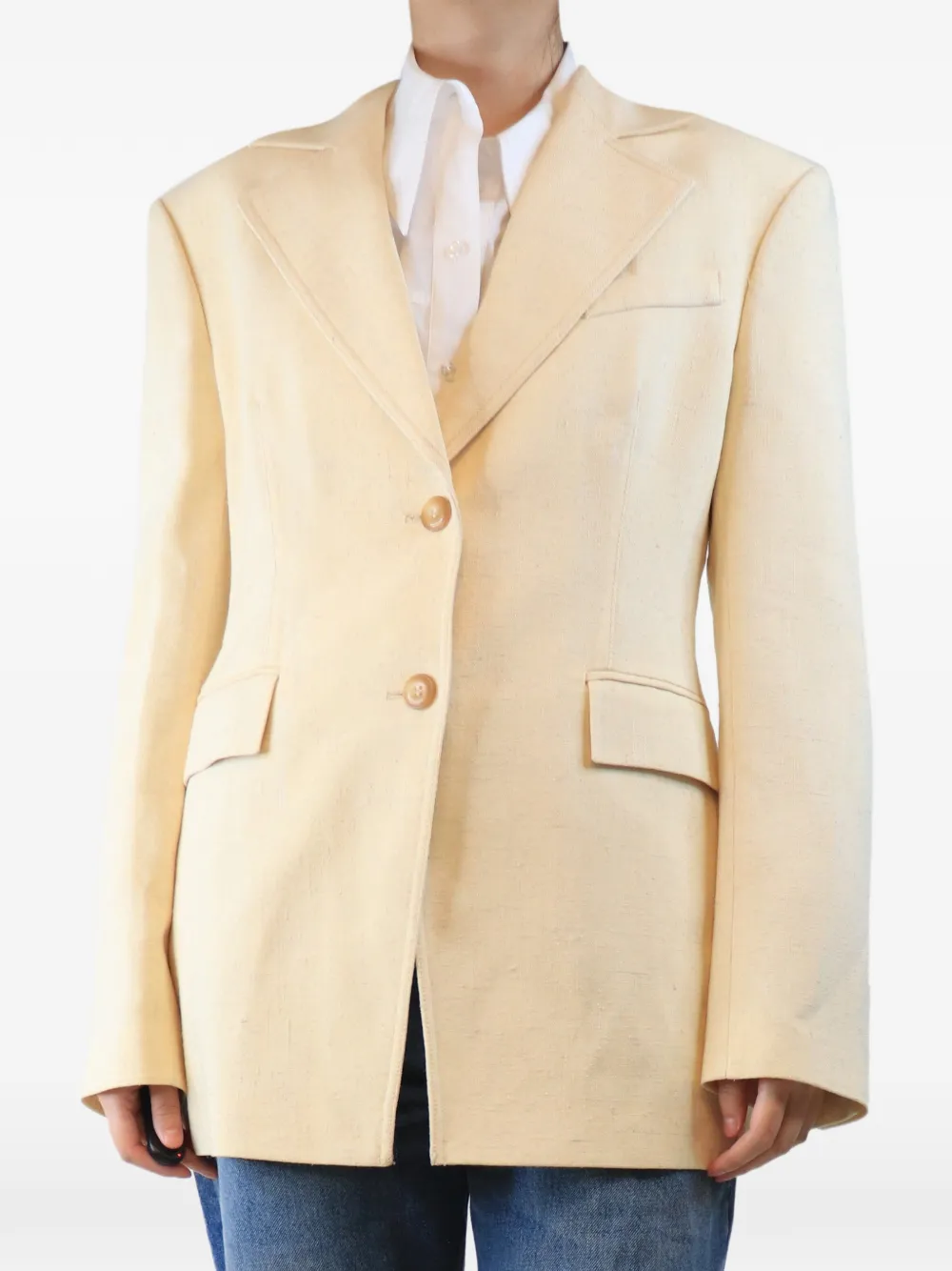 Nanushka textured single-breasted blazer - Yellow