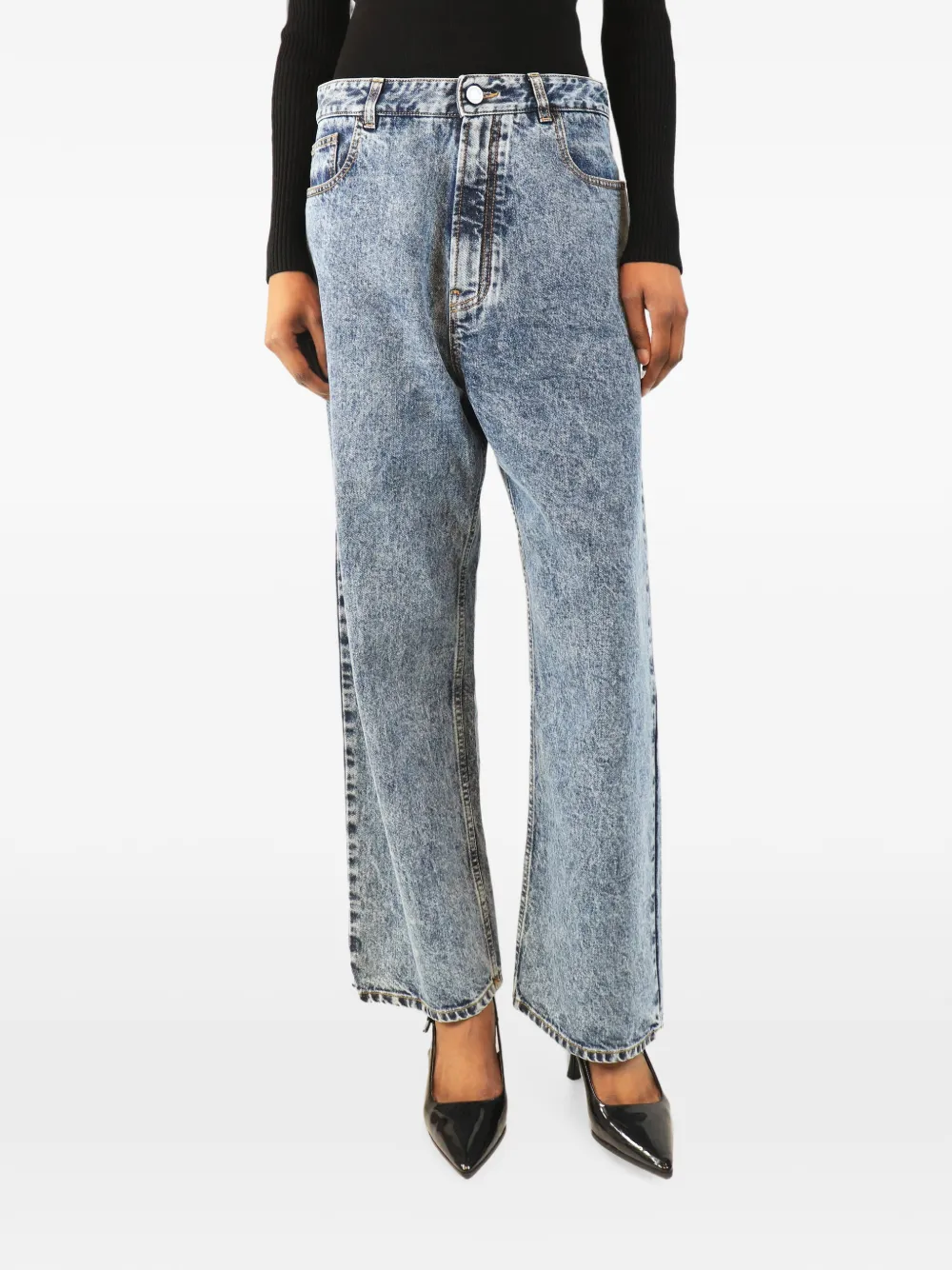 Alaïa Pre-Owned Jeans con lavaggio acido - Blu