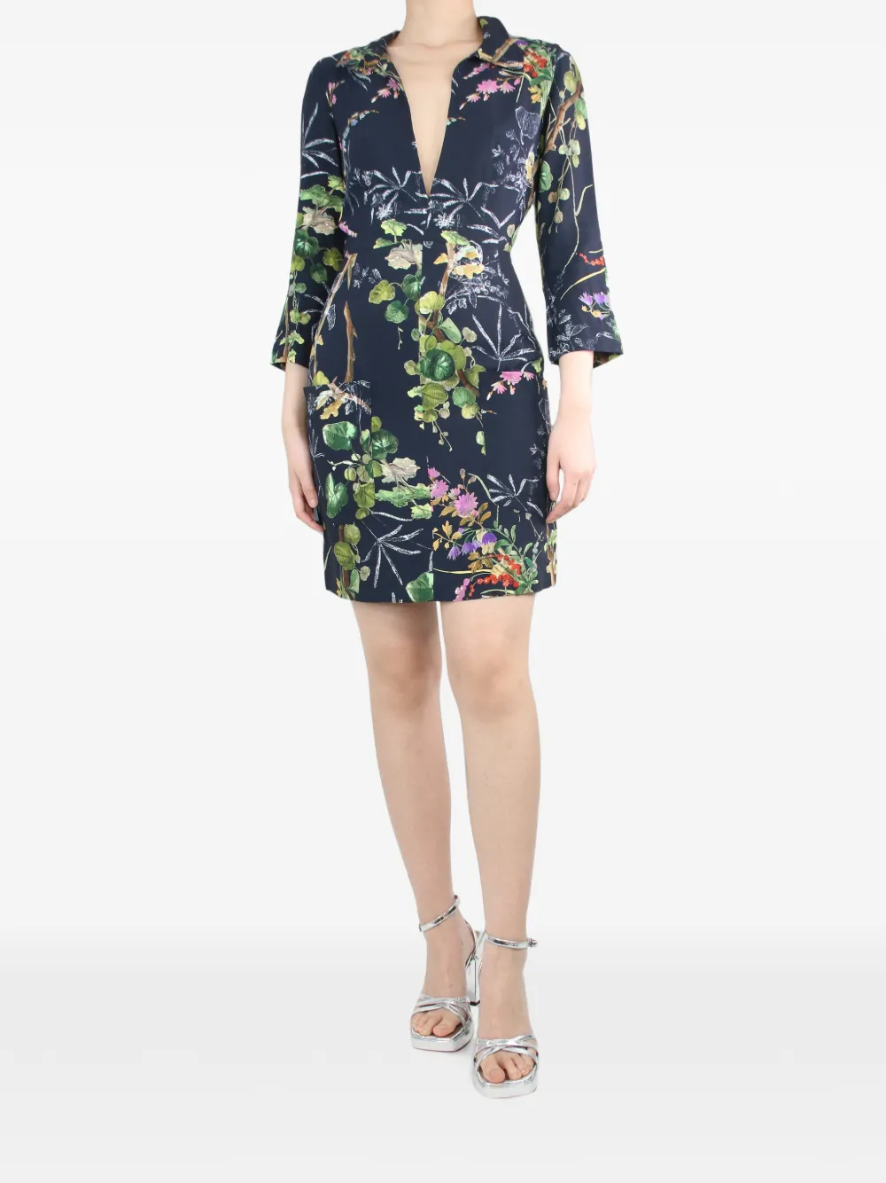 Philosophy Di Lorenzo Serafini Abito corto con scollo a V - Blu