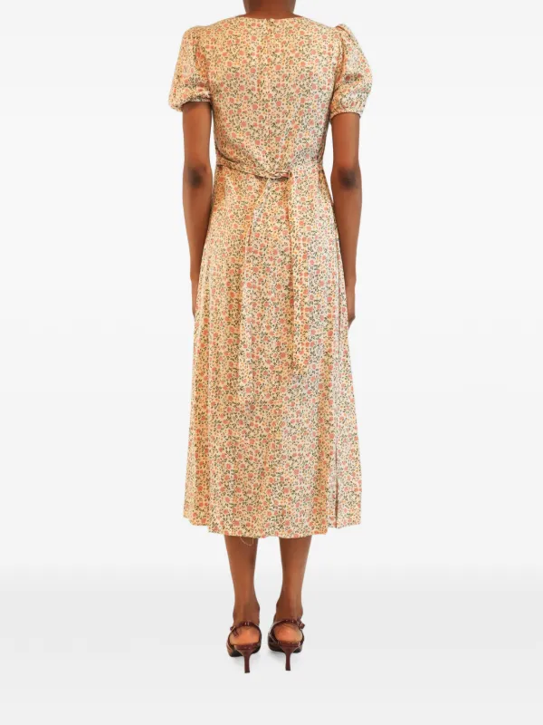 reformation floral print midi length dress Floral Print Midi Length Dress