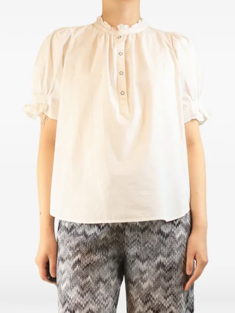 Apiece Apart ruffle-trim puff-sleeve blouse