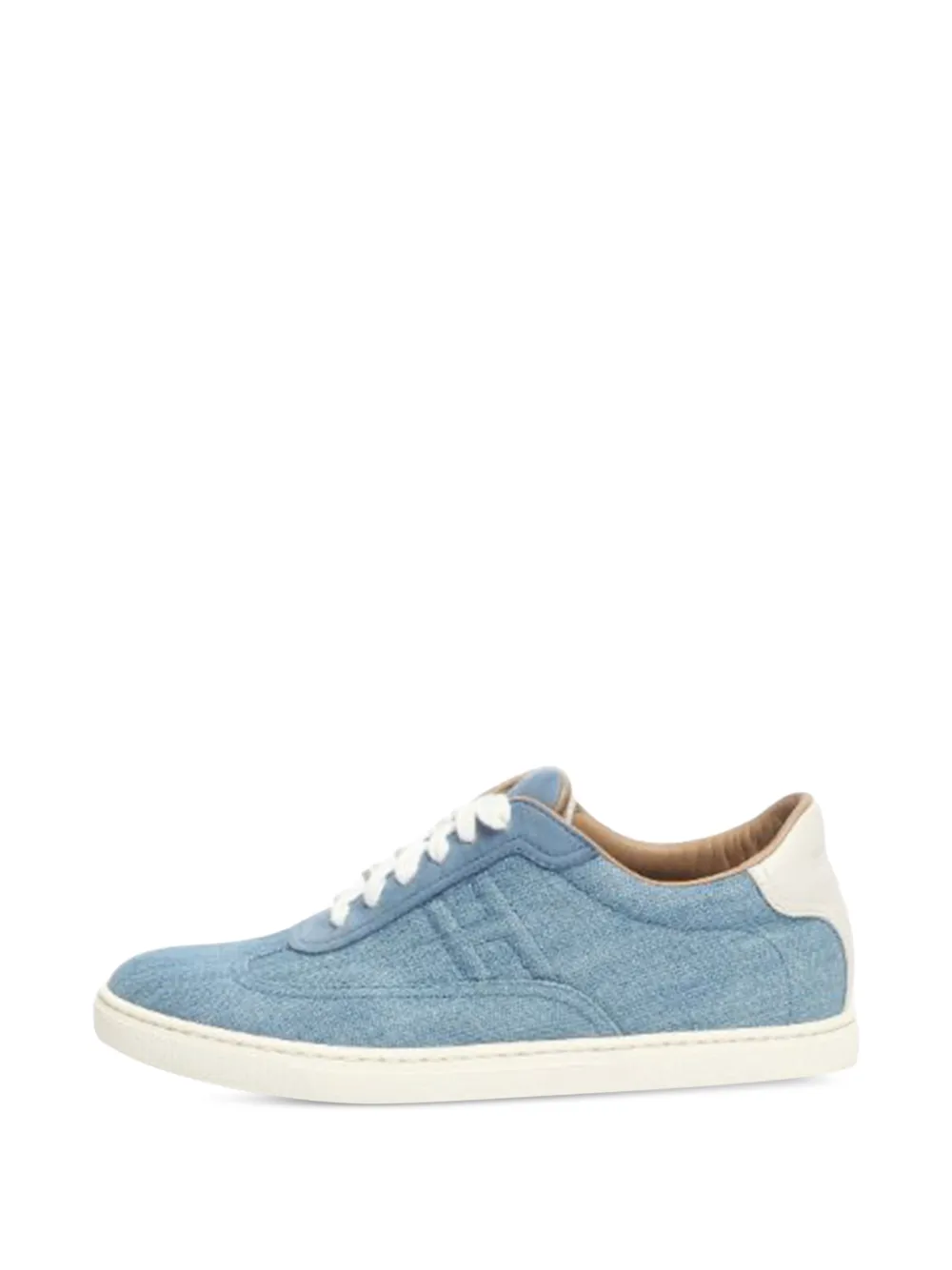 Hermès Pre-Owned Sneakers denim con logo H - Blu