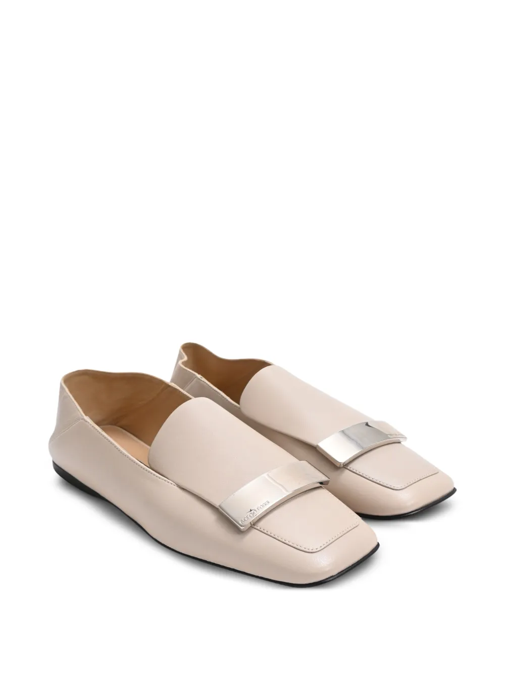 Sergio Rossi Vintage SR1 metal plate loafers - Nude