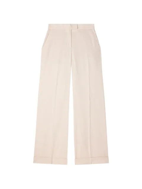 Paul Smith ivory linen-wool wide-leg trousers