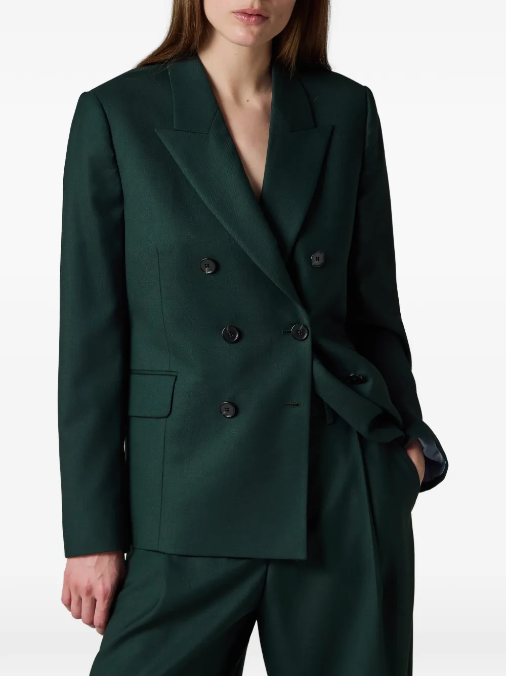 Paul Smith A Suit To Travel In wollen blazer met dubbele rij knopen Groen
