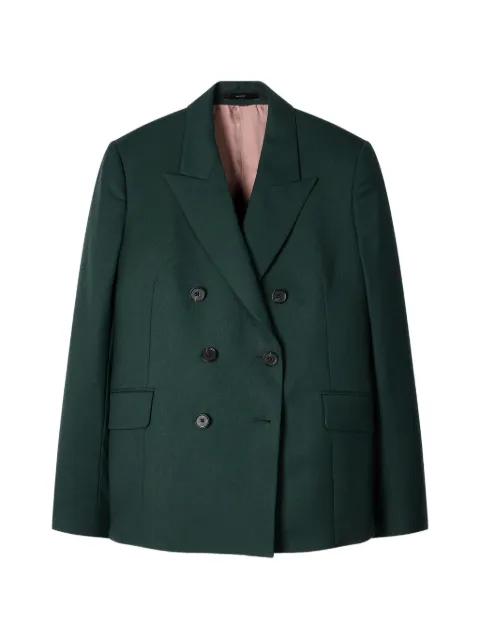 Paul Smith 수트 투 트래블 인 다크 그린 울 더블 브레스티드 블레이저