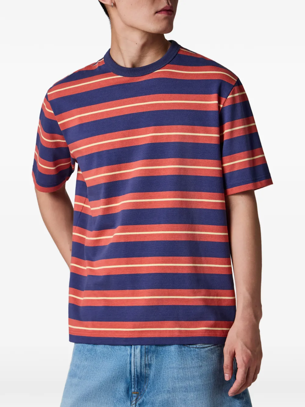 PS Paul Smith Gestreept katoenen T-shirt Blauw