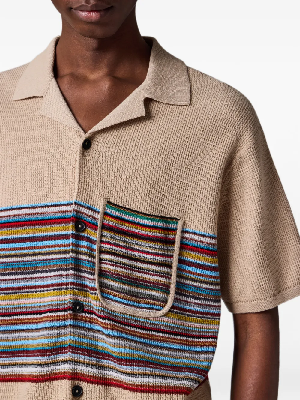 Paul Smith Signature Stripe gebreid overhemd Beige