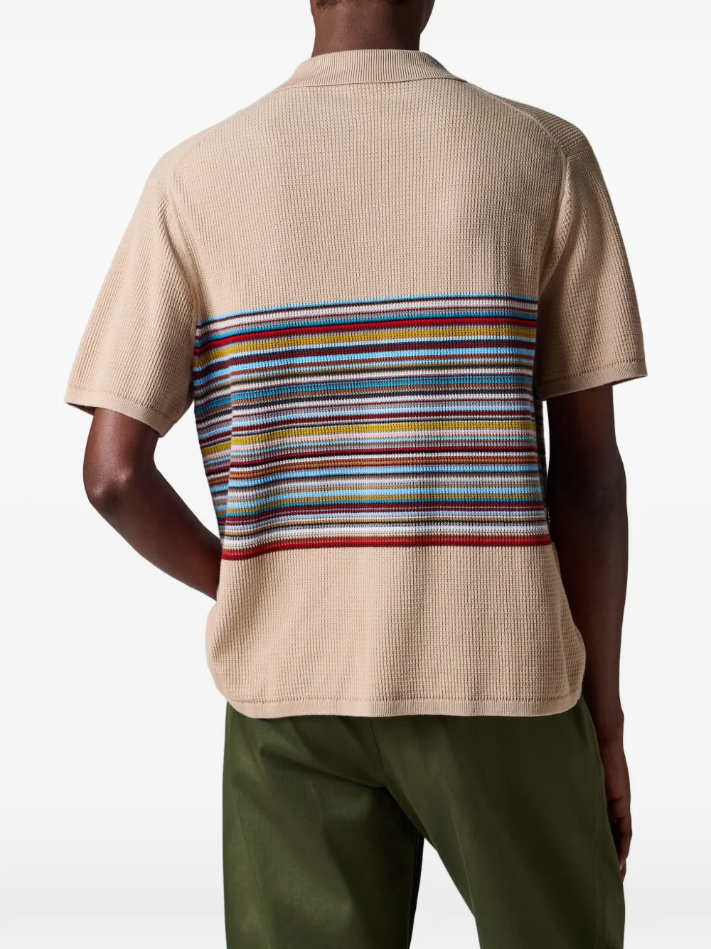 Paul Smith Signature Stripe gebreid overhemd Beige