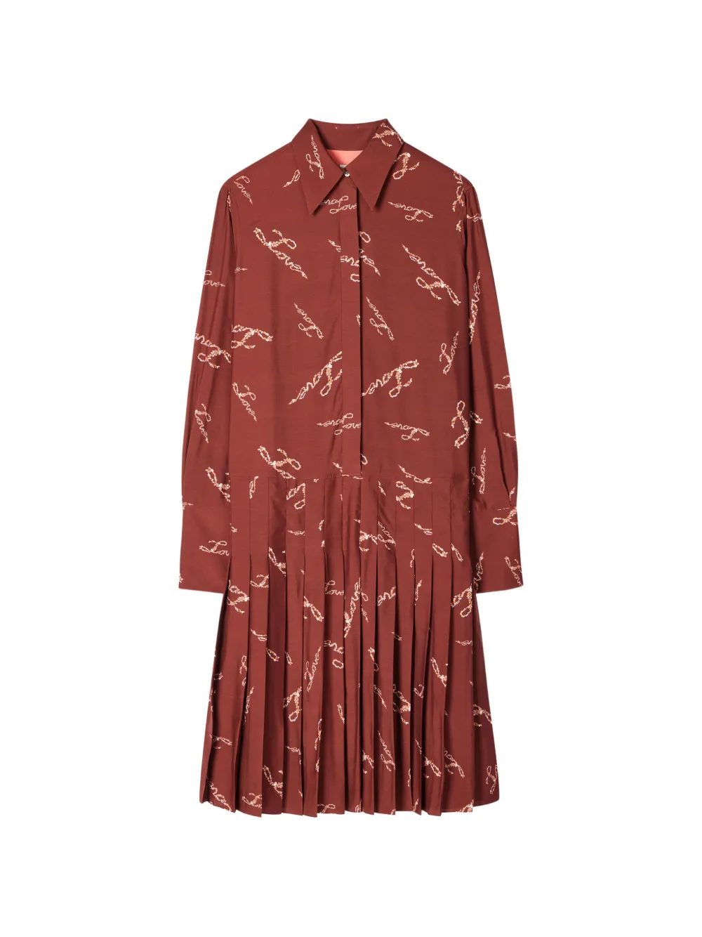 Paul Smith burgundy Love print shirt dress - Red