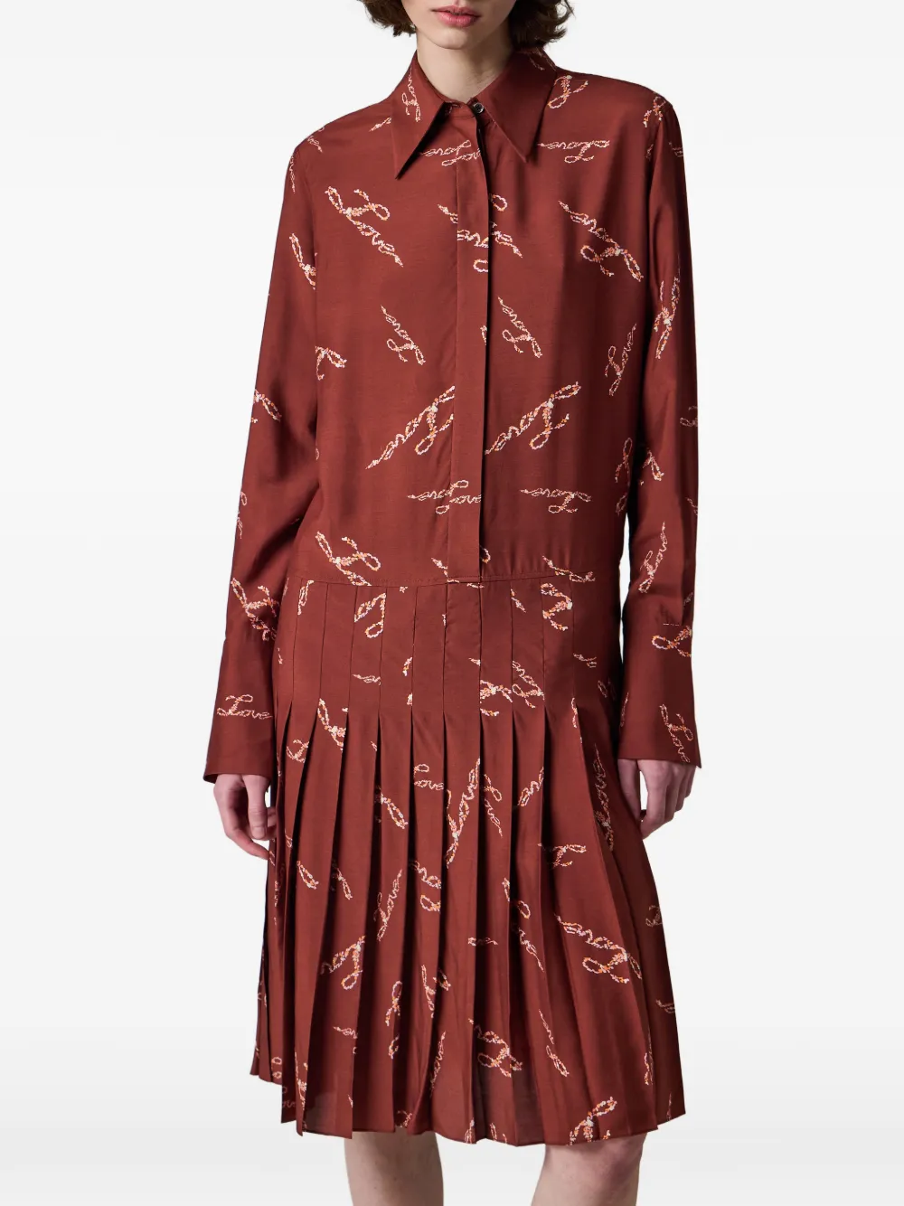 Paul Smith Jurk met bordeauxrode Love-print Rood