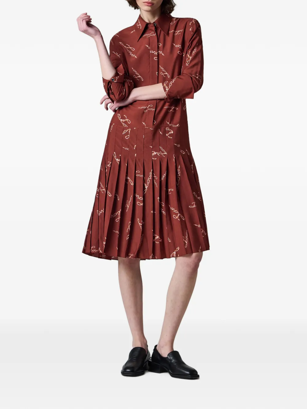 Paul Smith Jurk met bordeauxrode Love-print Rood