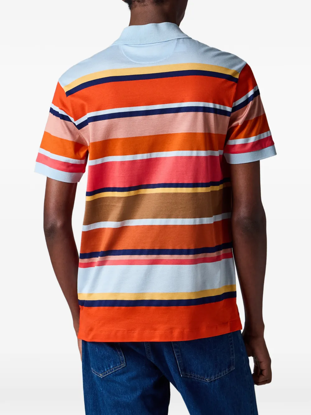 Paul Smith Bold gestreept katoenen poloshirt Oranje