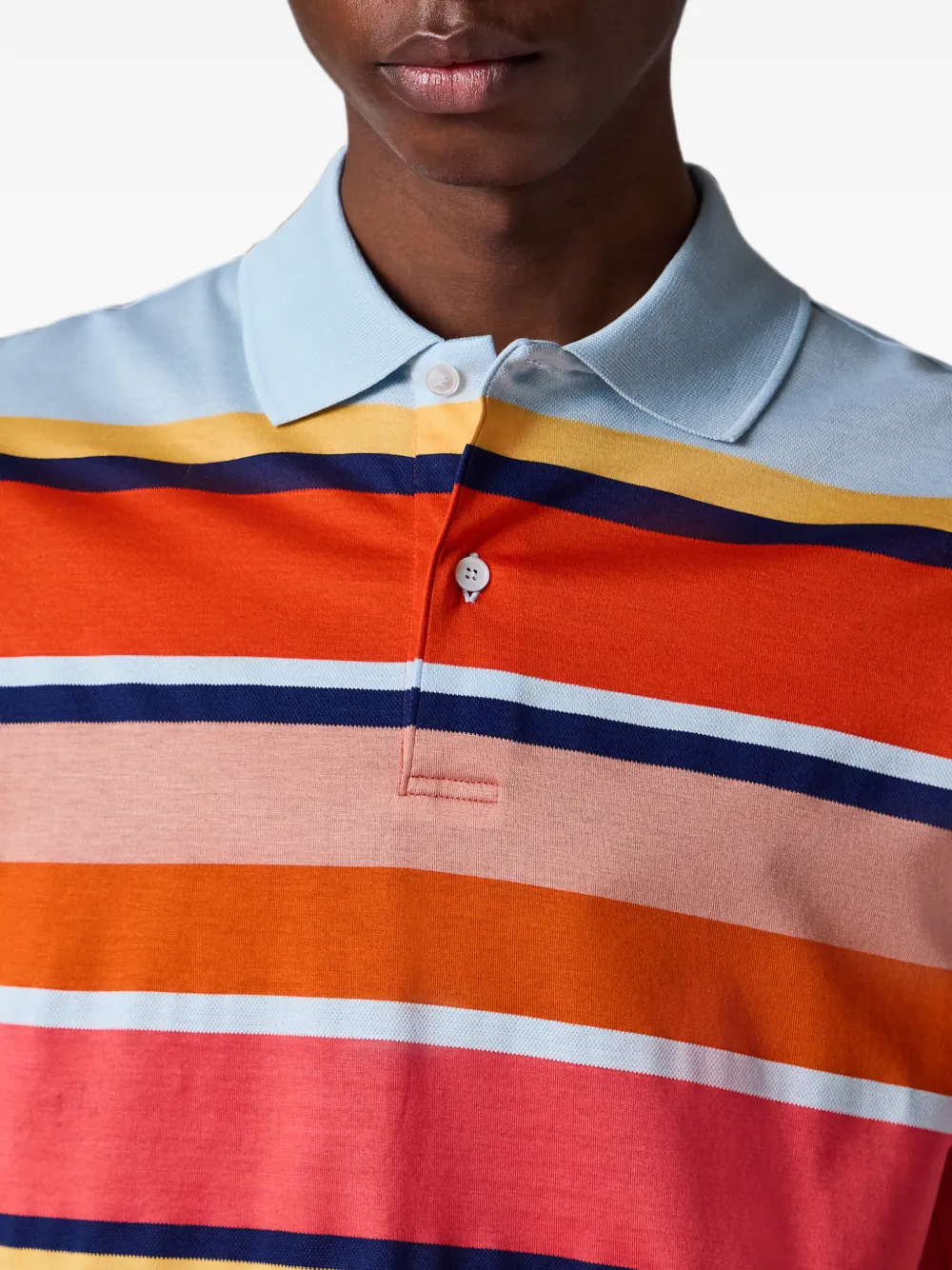 Paul Smith Bold gestreept katoenen poloshirt Oranje