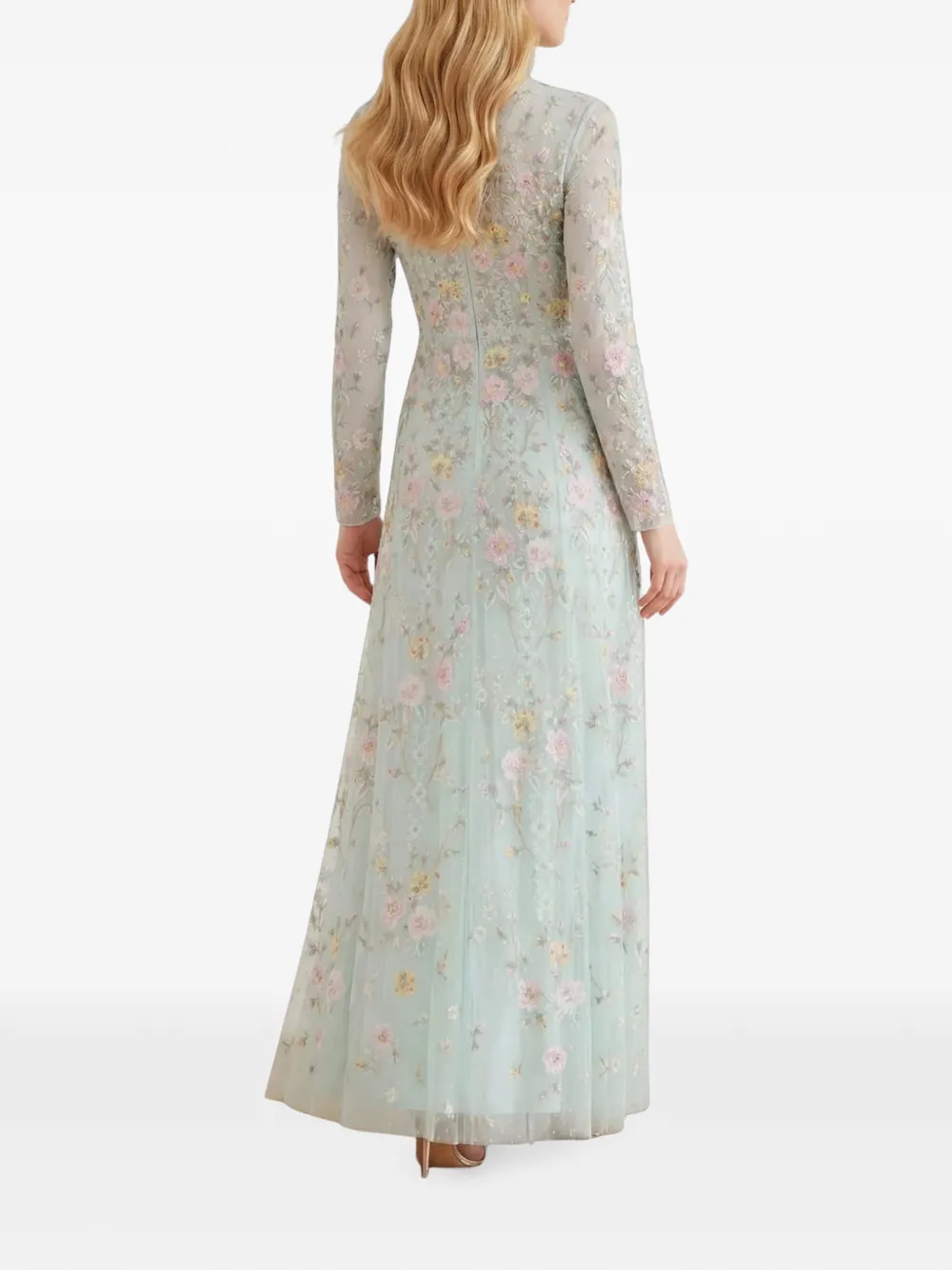 Needle & Thread Garden Rose long-sleeve maxi dress Groen