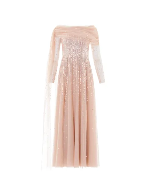 Needle & Thread Moonlight sequin-embellished draped gown