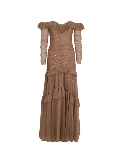 Needle & Thread Sequin Glimmer ruffled gown