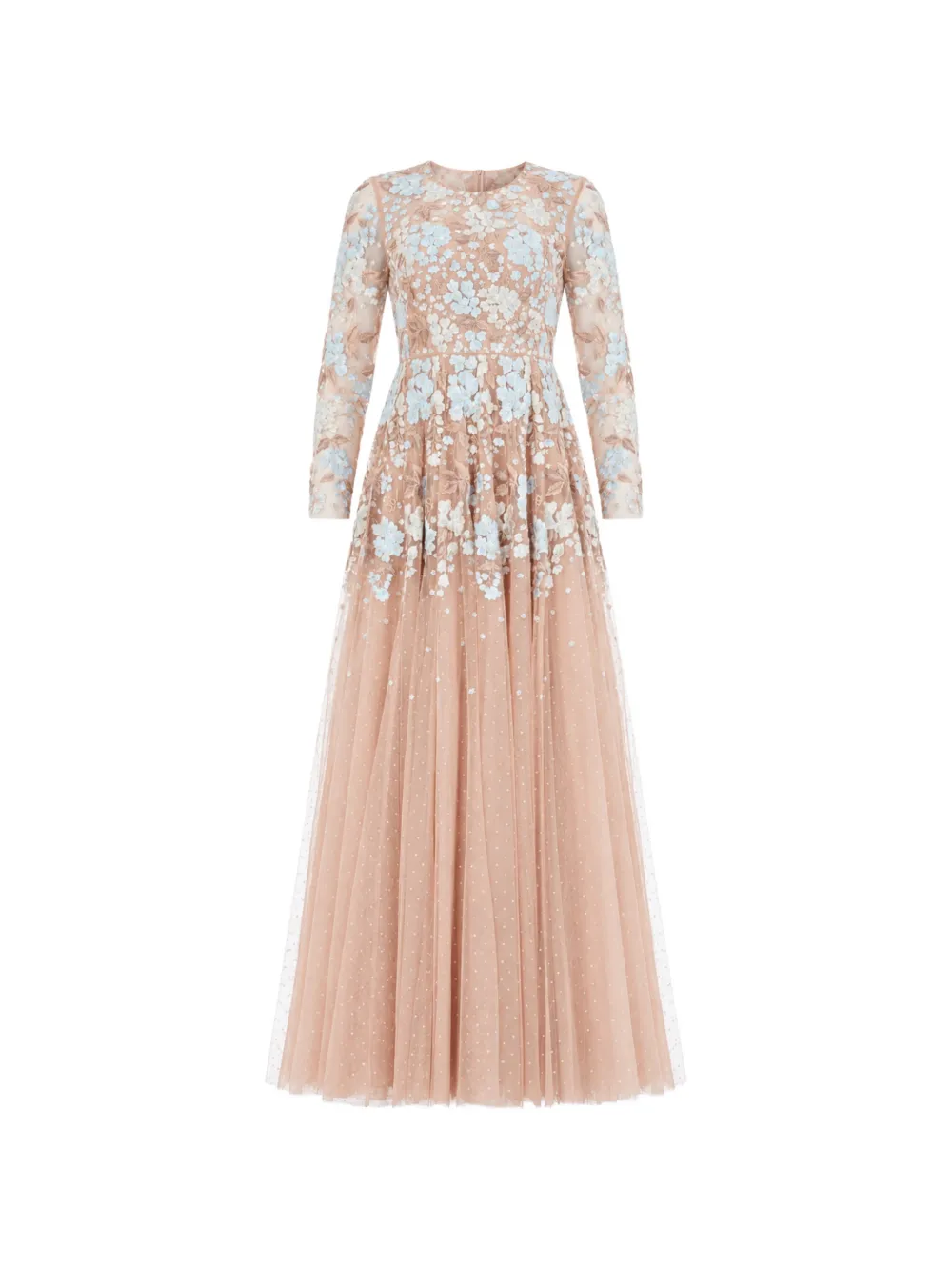 Needle & Thread Wisteria Dot long-sleeve gown