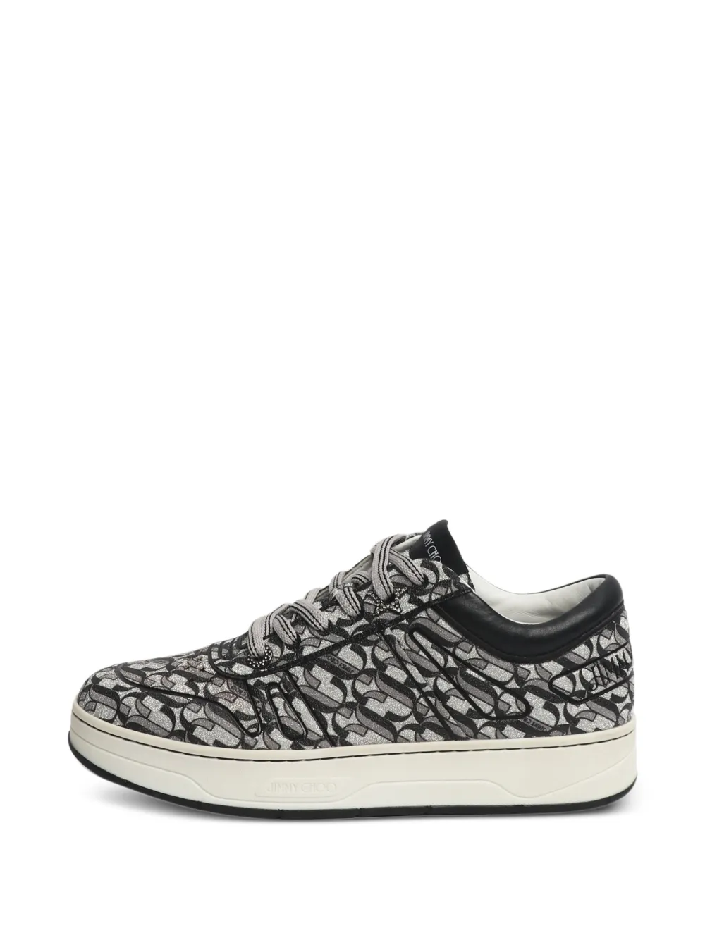 Jimmy Choo Pre-Owned Monogram Sneakers im Glitter-Look - Grau