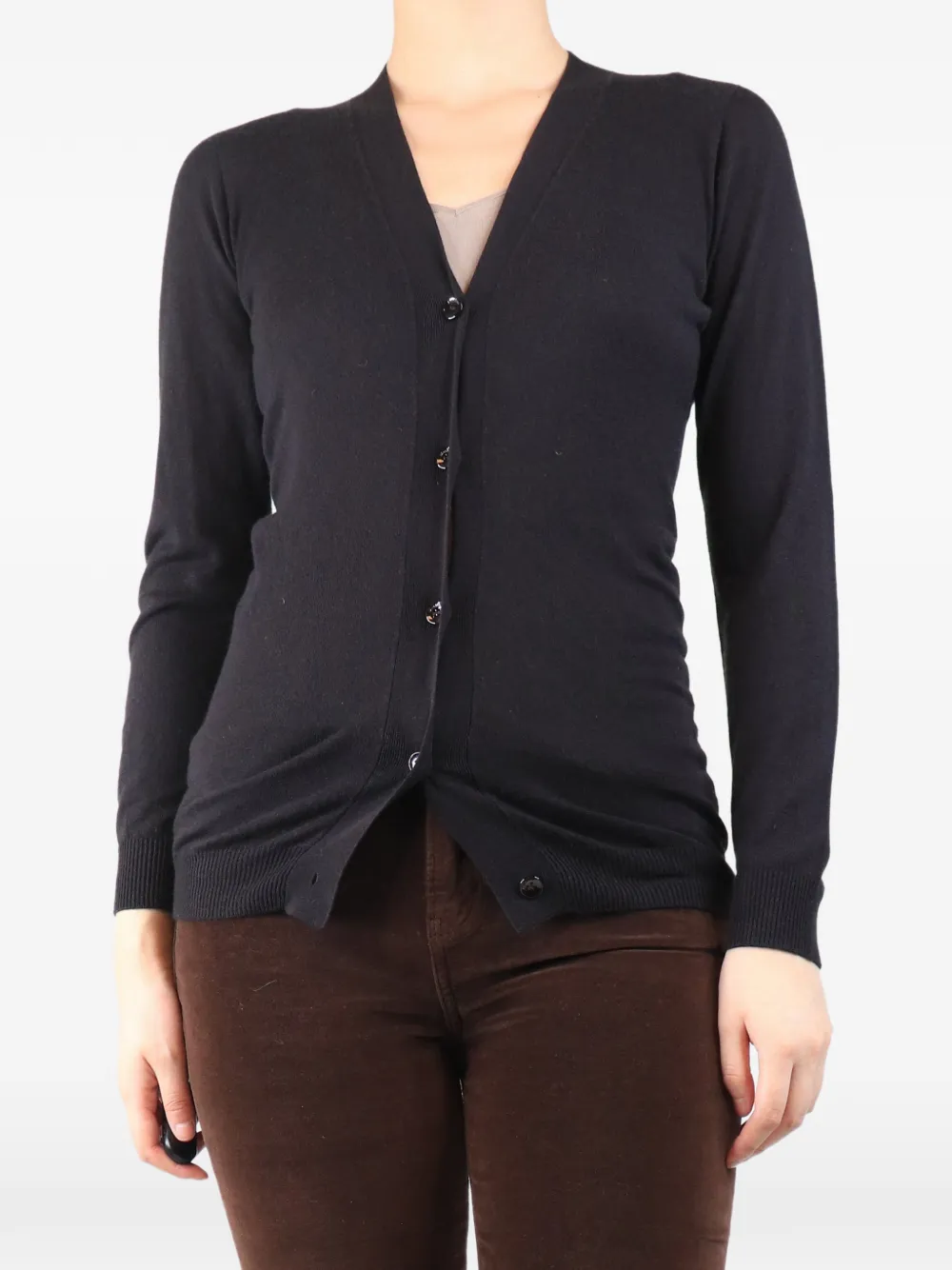 Max Mara fine-knit V-neck cardigan - Brown