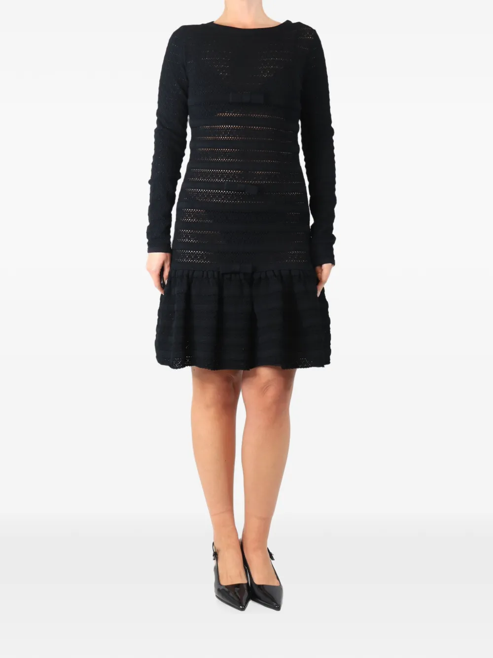 Valentino Garavani Pre-Owned Minikleid mit Rüschensaum - Schwarz