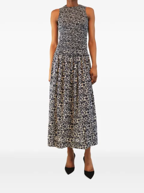 Apiece Apart shirred floral-print midi dress
