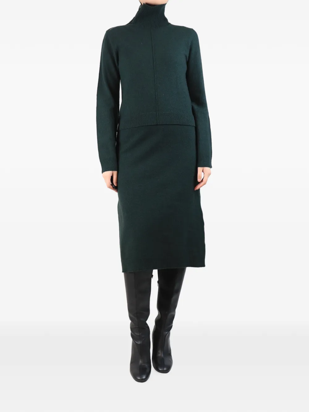 Celine Pre-Owned roll-neck midi dress - Green