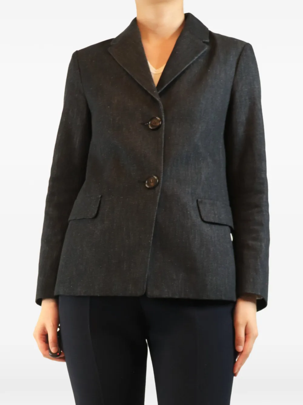 'S Max Mara Einreihiges Jeanssakko - Schwarz
