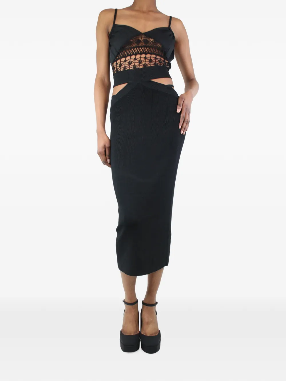 Aviteur Keely cut-out midi dress - Black