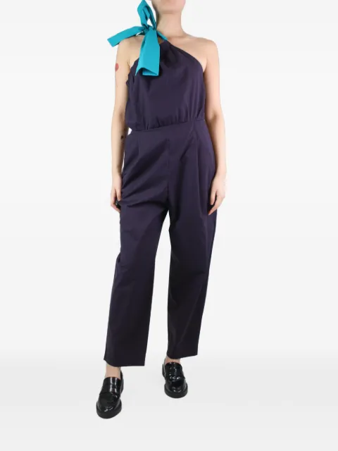 MSGM one-shoulder bow-detail jumpsuit