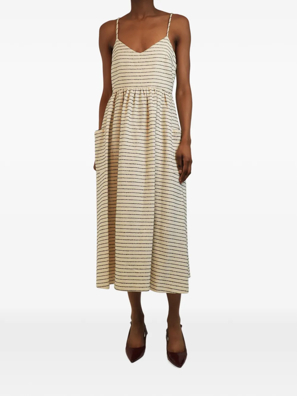 Mara Hoffman Gestreiftes Midikleid - Weiß