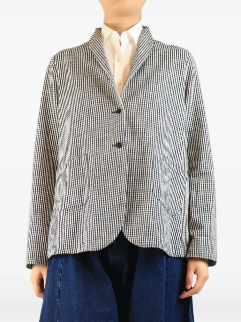 Apuntob gingham linen blazer
