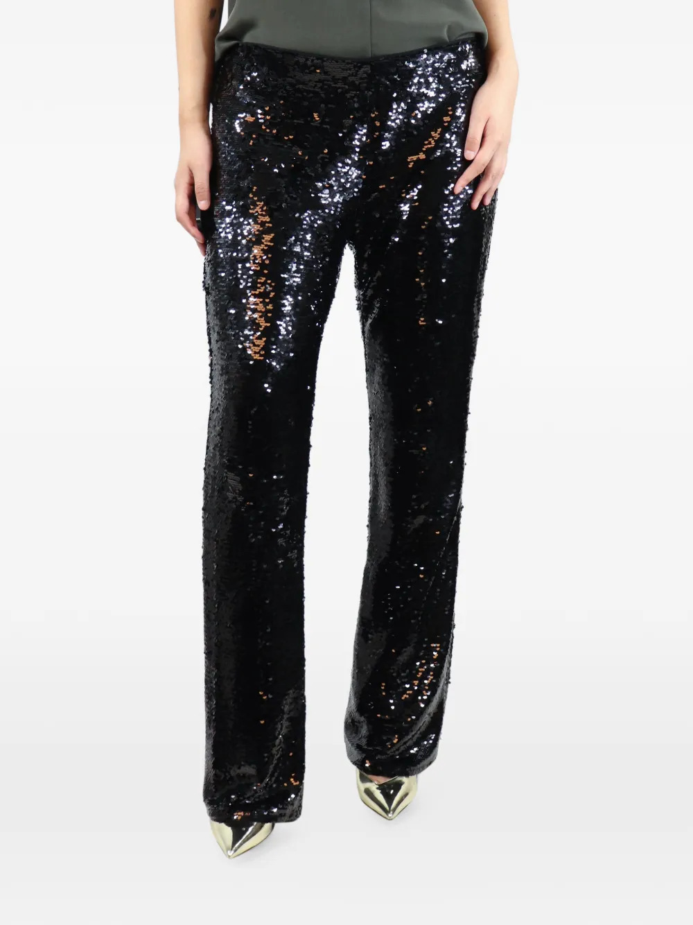 Blumarine Vintage Pantaloni con paillettes - Nero