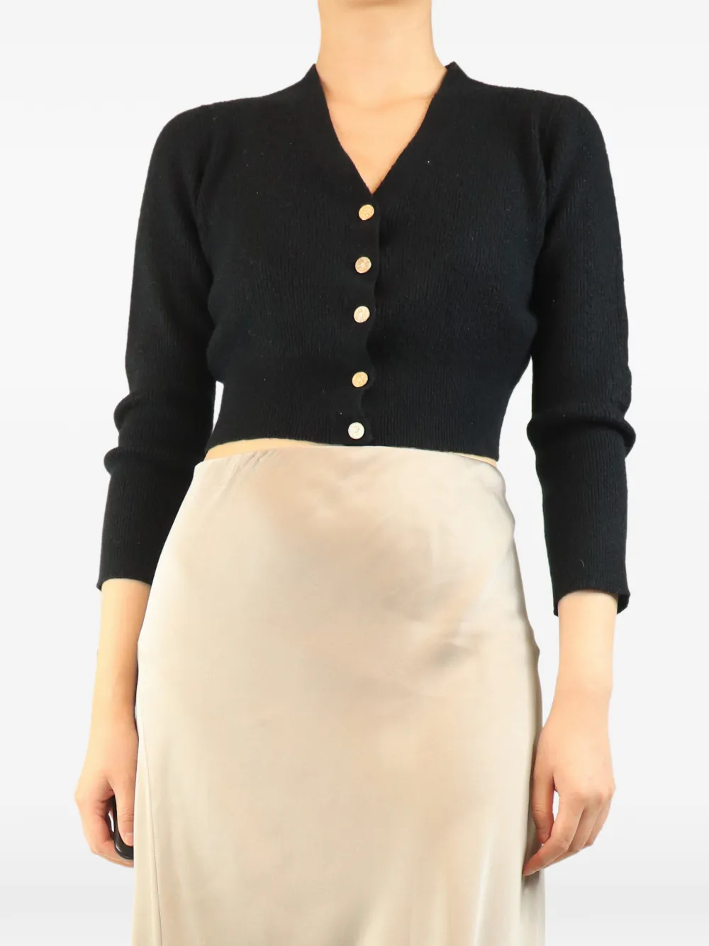 CHANEL Pre-Owned cropped cardigan - Black