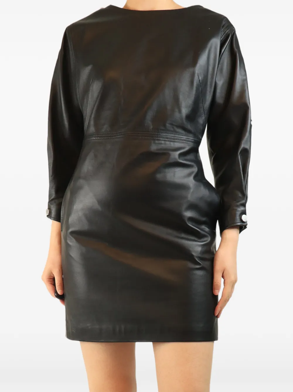 Red Valentino Vintage robe courte en cuir - Noir