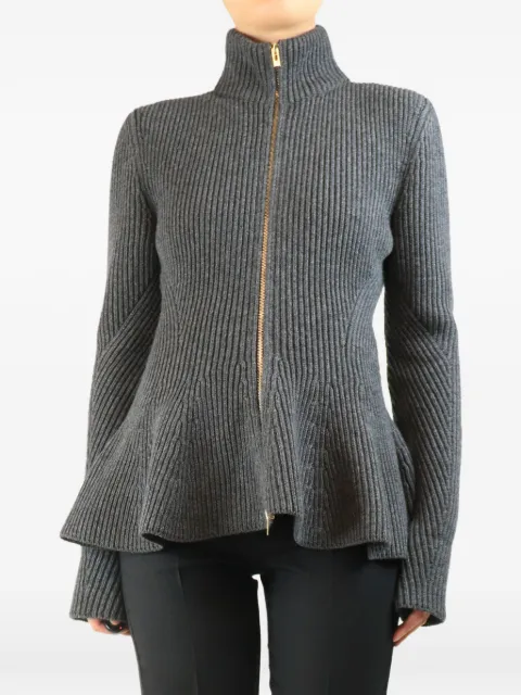 Alaïa Pre-Owned ribbed peplum cardigan