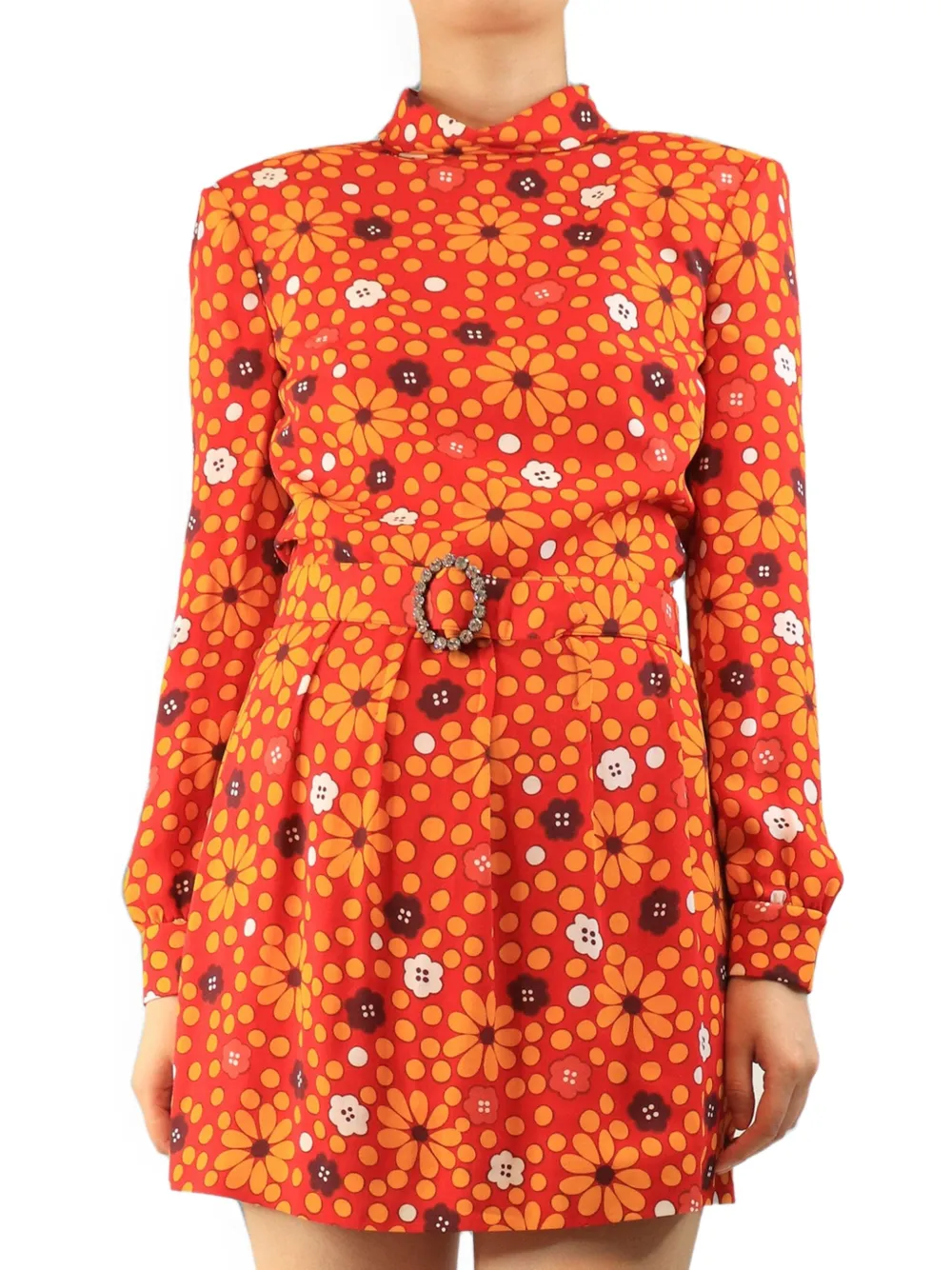 Saint Laurent Pre-Owned Abito corto a fiori - Rosso