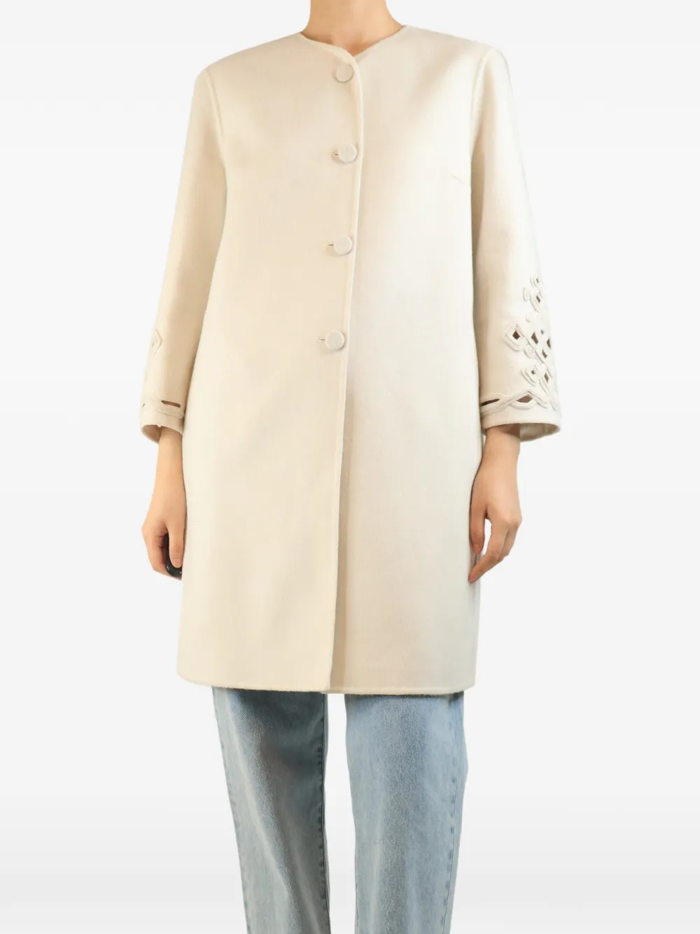 Ermanno Scervino Vintage single-breasted wool coat - White