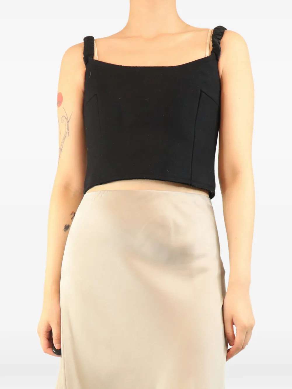 KHAITE Pre-Owned Audra Cropped-Tanktop - Schwarz