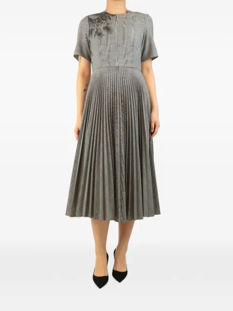 ERDEM Prince of Wales-check pleated midi dress