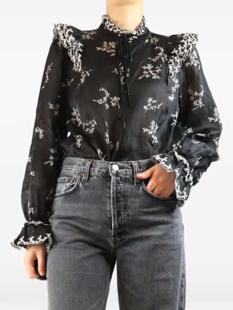 ME+EM embroidered ruffle blouse