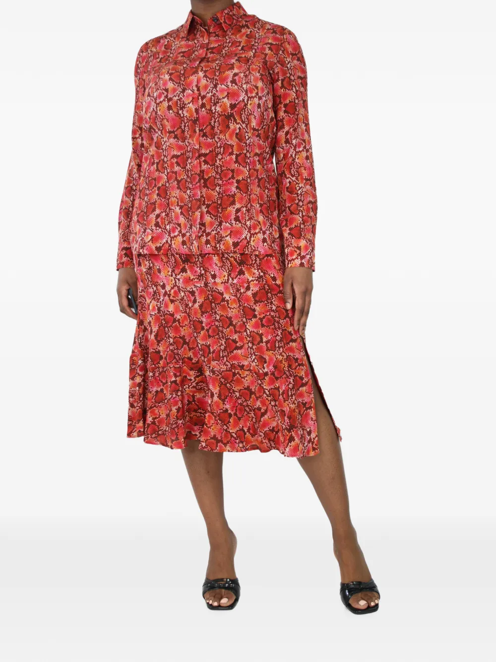 Altuzarra snake-print shirt and skirt set (set of two) - Red