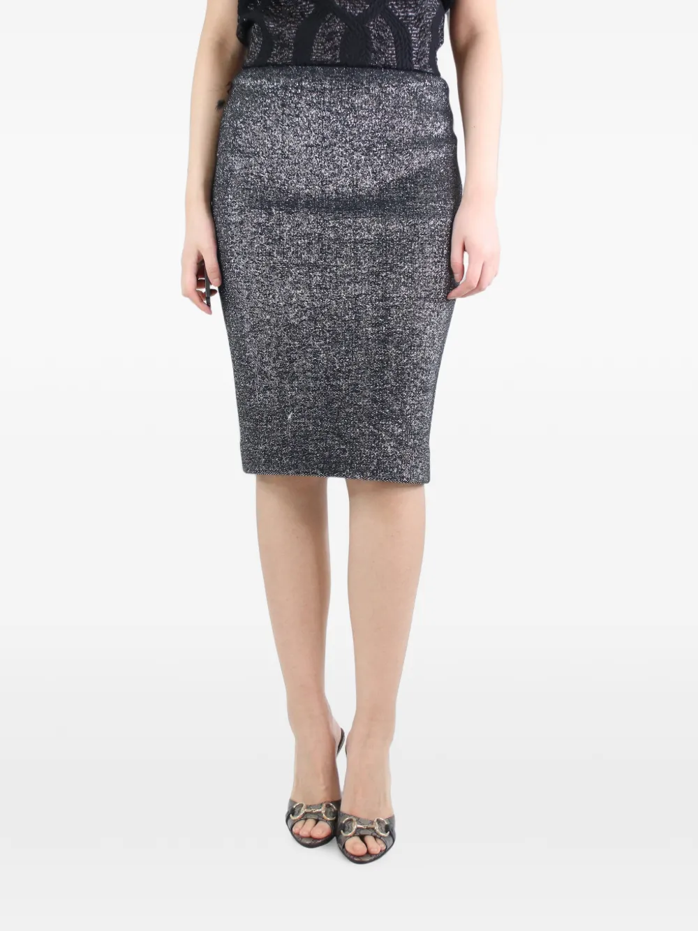 Jil Sander Pre-Owned Gestrickter Lurex-Minirock - Grau
