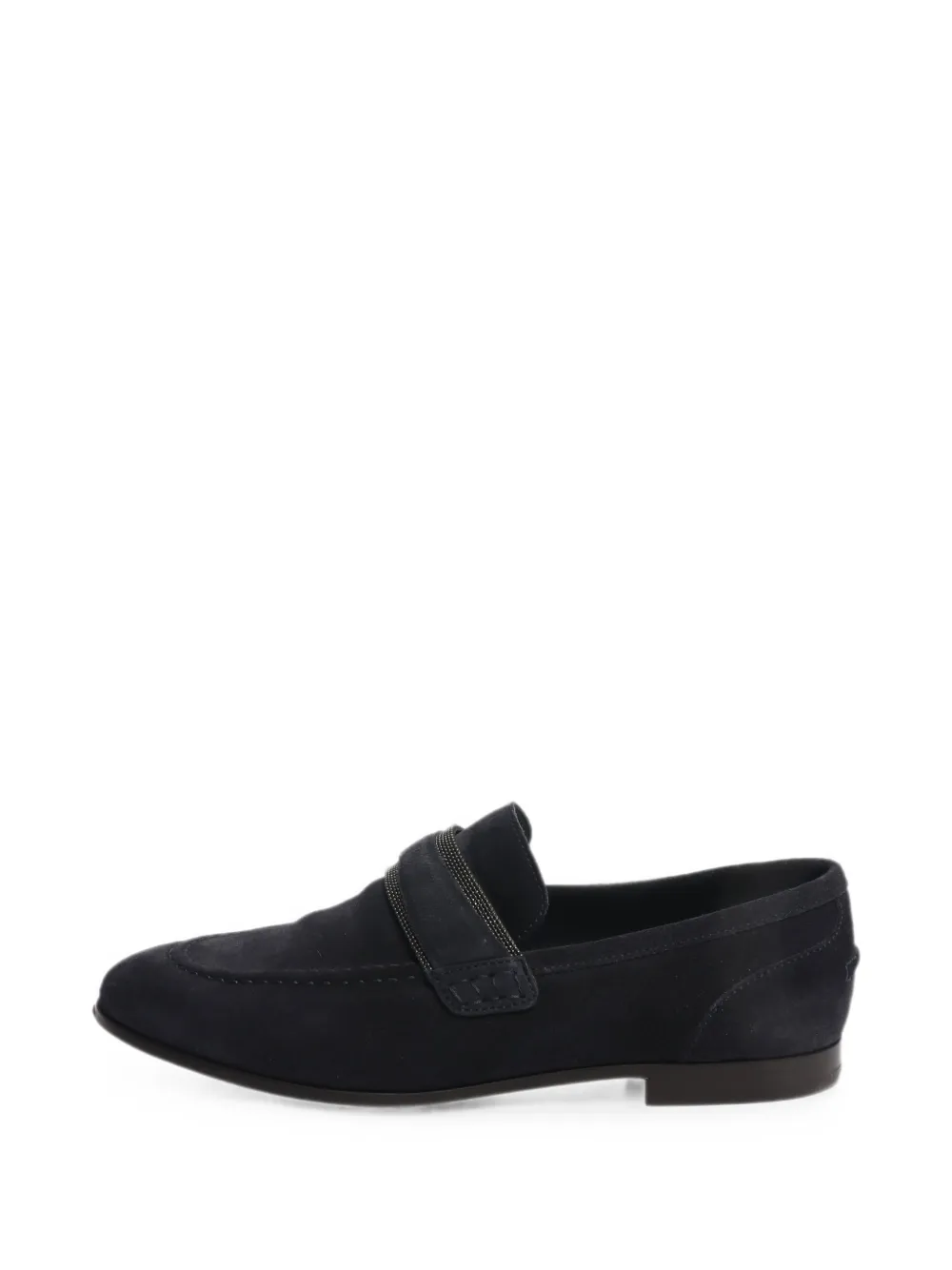 Brunello Cucinelli Vintage Loafer aus Wildleder mit Monili-Perlen - Blau