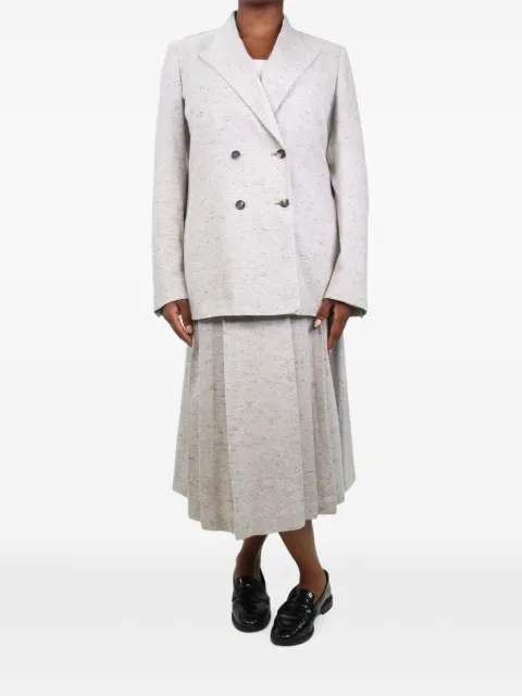 Gabriela Hearst double-breasted pleated skirt set