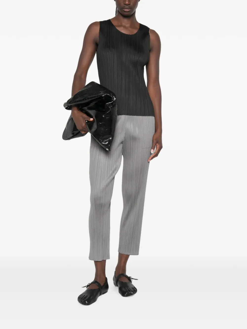 Pleats Please Issey Miyake Plissé top Zwart