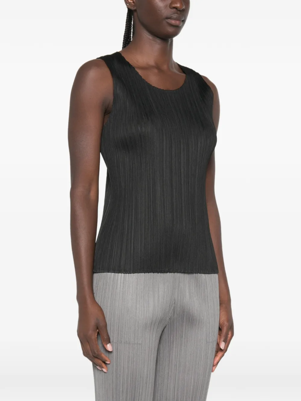 Pleats Please Issey Miyake Plissé top Zwart