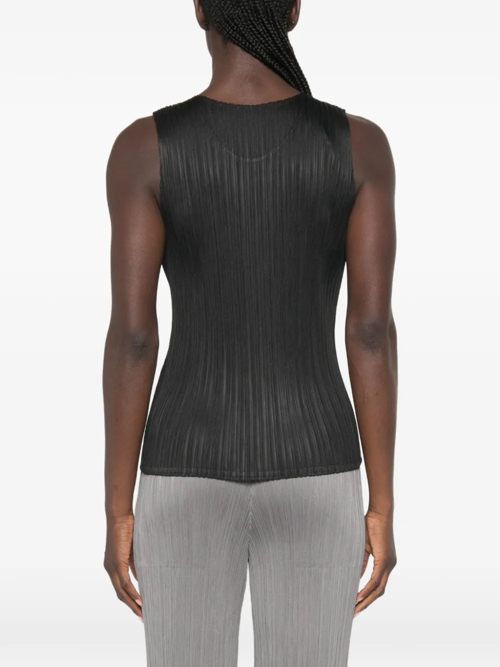 Pleats Please Issey Miyake Plissé top Zwart