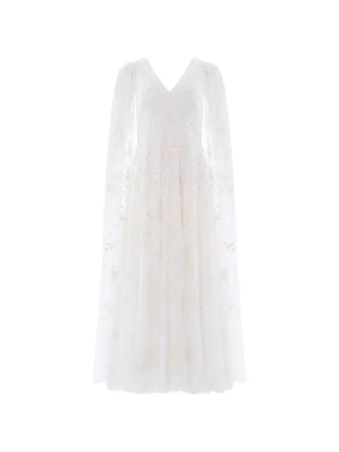 Needle & Thread Versailles Ditsy cape-sleeve dress